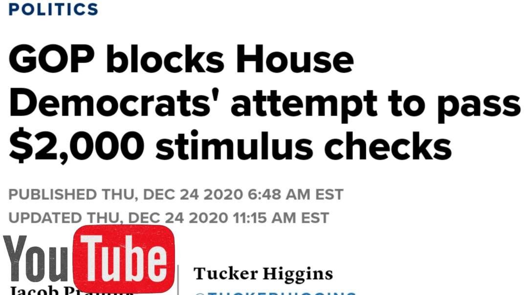 ⁣Gop blocks Democrats to pass 2,000 checks