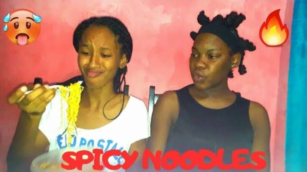 ⁣Spicy noodles challenge