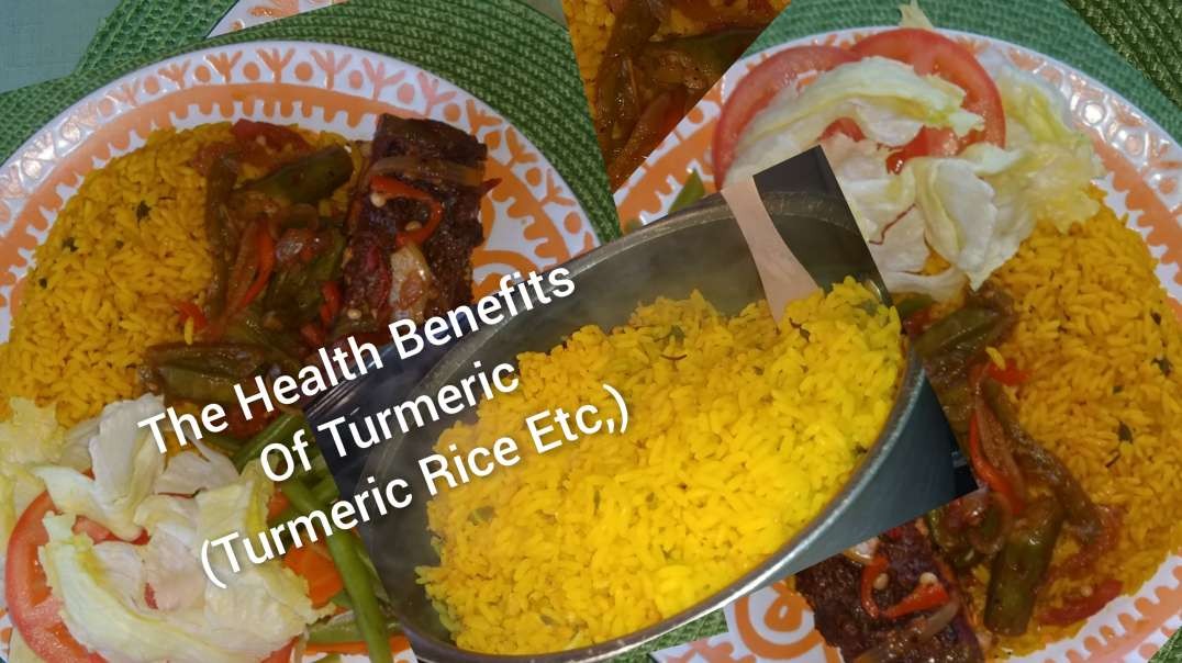 ⁣Turmeric Rice//Brown Stew Fish//Veggies