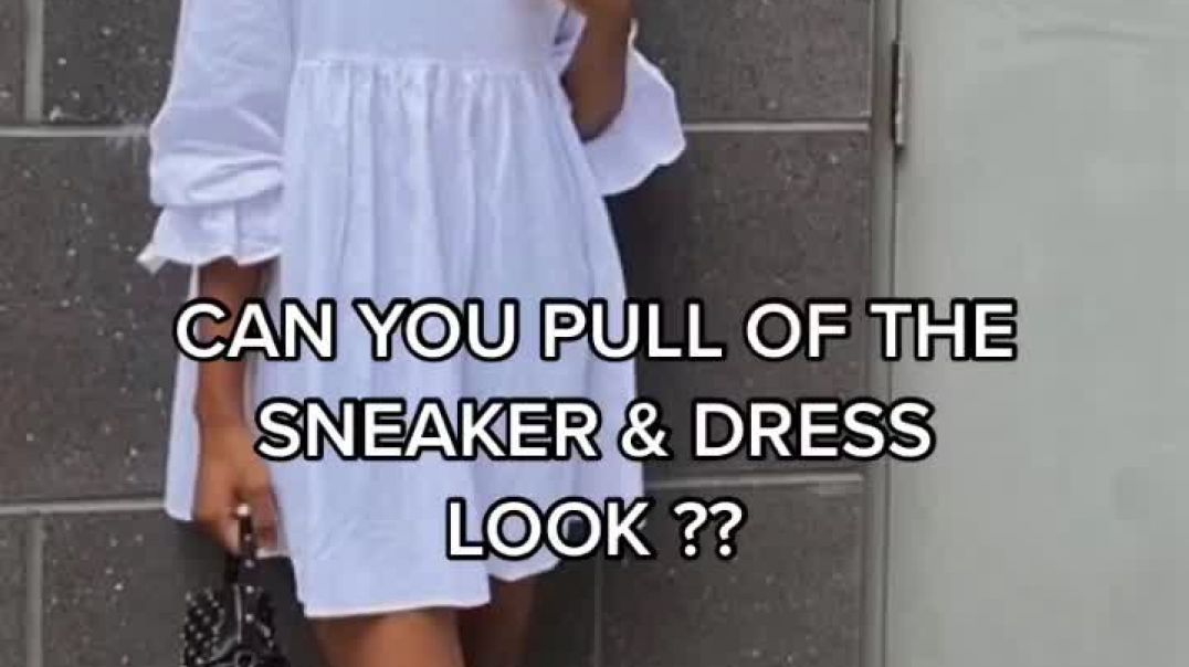 ⁣Can you pull of the dress and sneaker look??