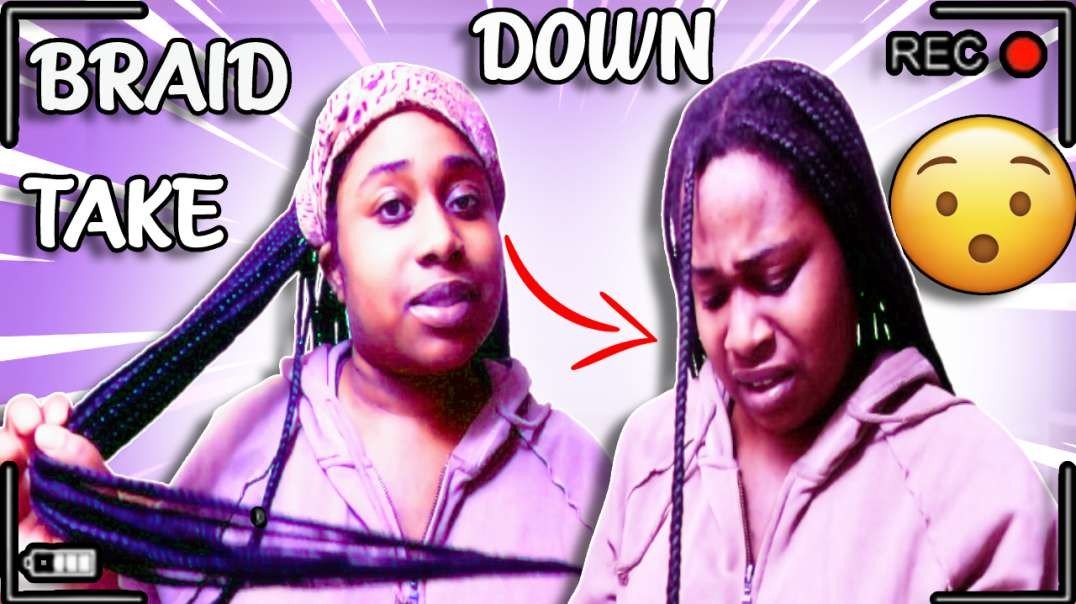 3 MONTH OLD KNOTLESS BOX BRAID TAKEDOWN | 2 YEAR NATURAL HAIR GROWTH