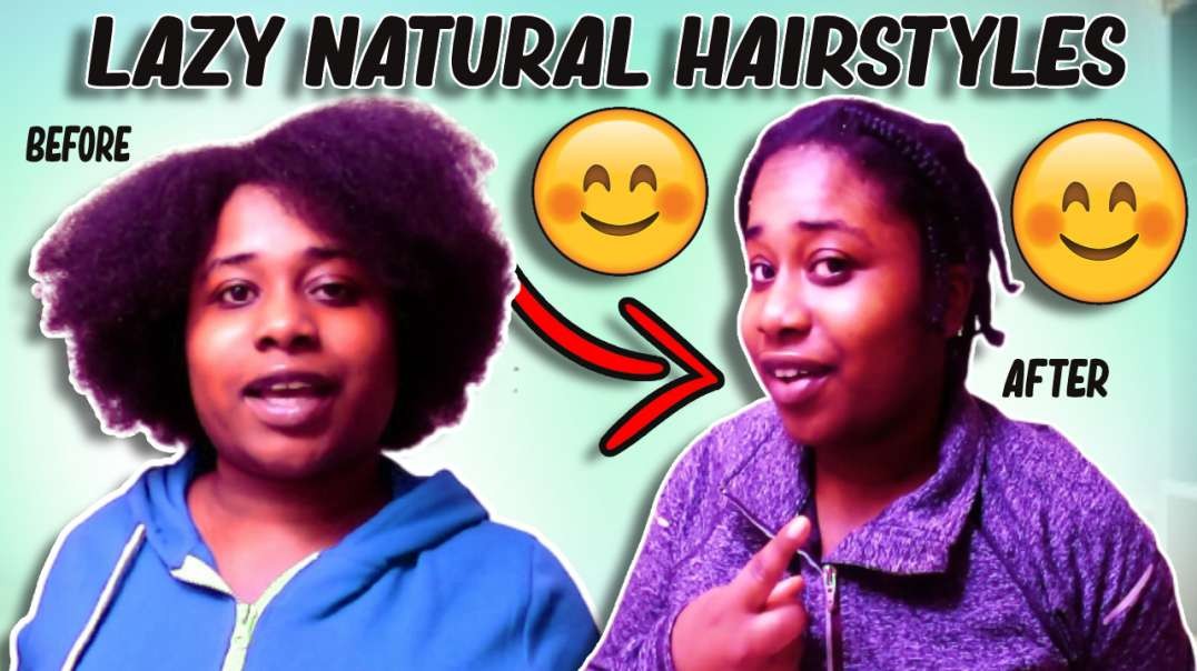 ⁣LAZY NATURAL PROTECTIVE HAIRSTYLES