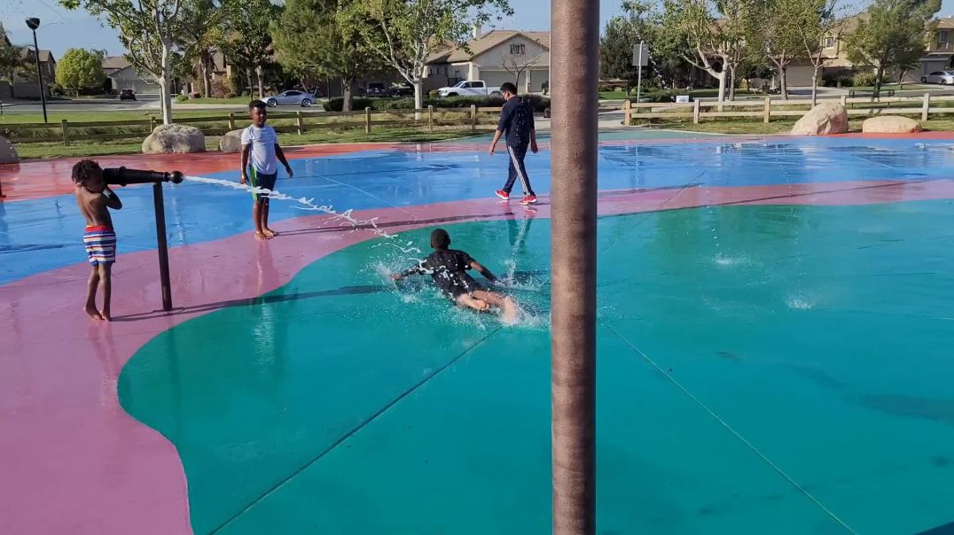 ⁣J Funk goes Sliding in Water Park Fun video