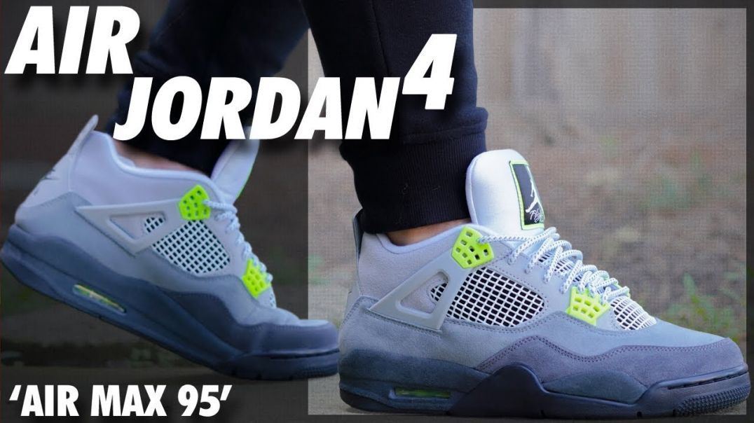 ⁣Air Jordan 4 Neon 95 Sneaker Unboxing and Review | A Good.E.2Shoes Vlog
