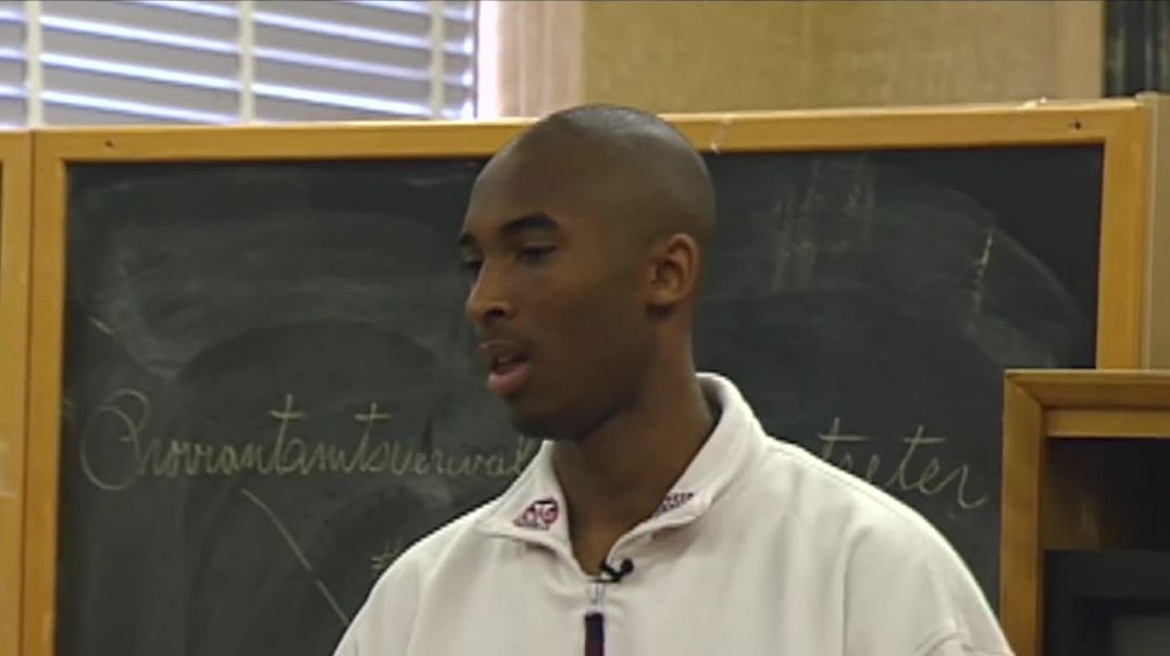 Highschool Kobe gives a class presentation on NBA vs College