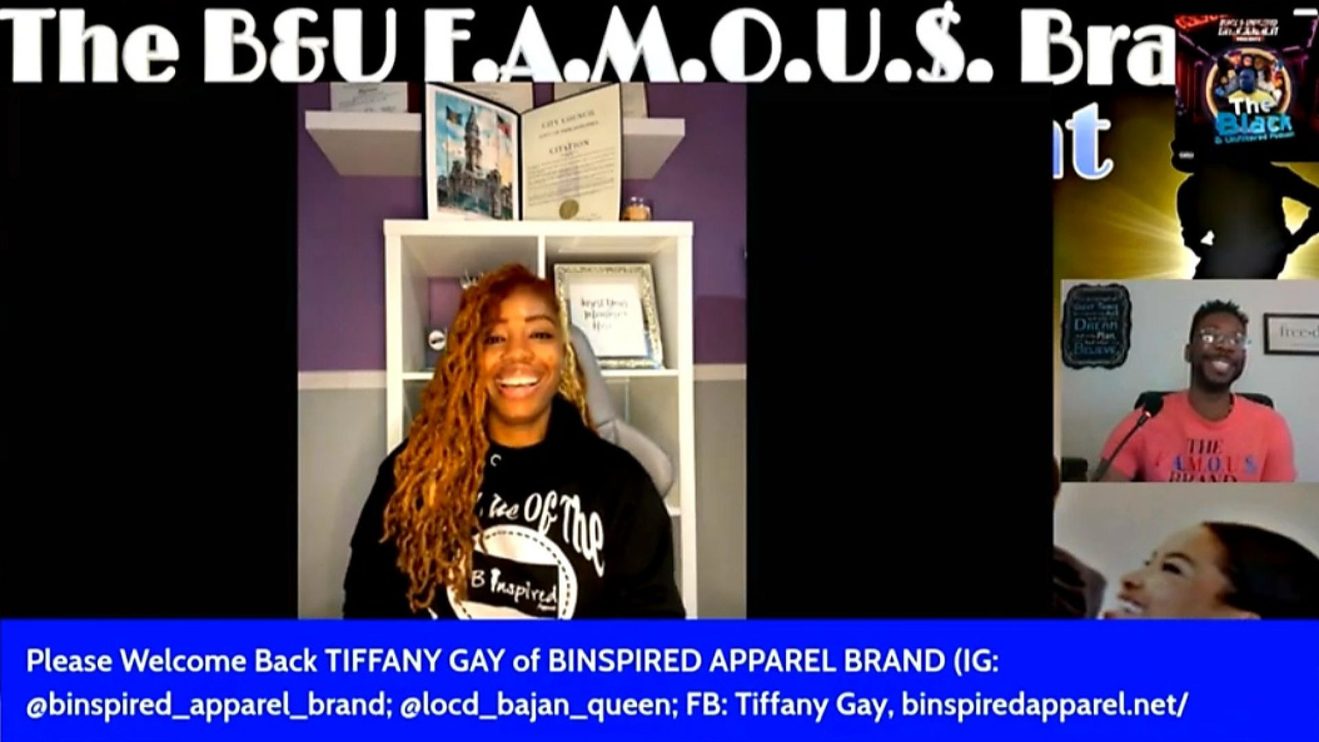 ⁣S2 EP 3. The B&U FAMOU$ Brand Business Spotlight feat. Tiffany Gay of BInspired Apparel Brand