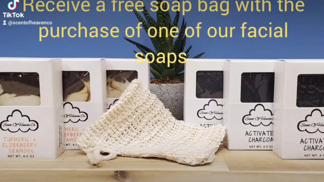 ⁣Free soap bag...When you purchase one of our facial soaps