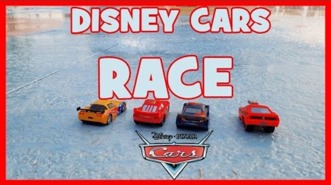 ⁣Disney Pixar Cars WATER RACE (Lightning McQueen vs Jeff Corvette, SnotRod, Max Schnell)