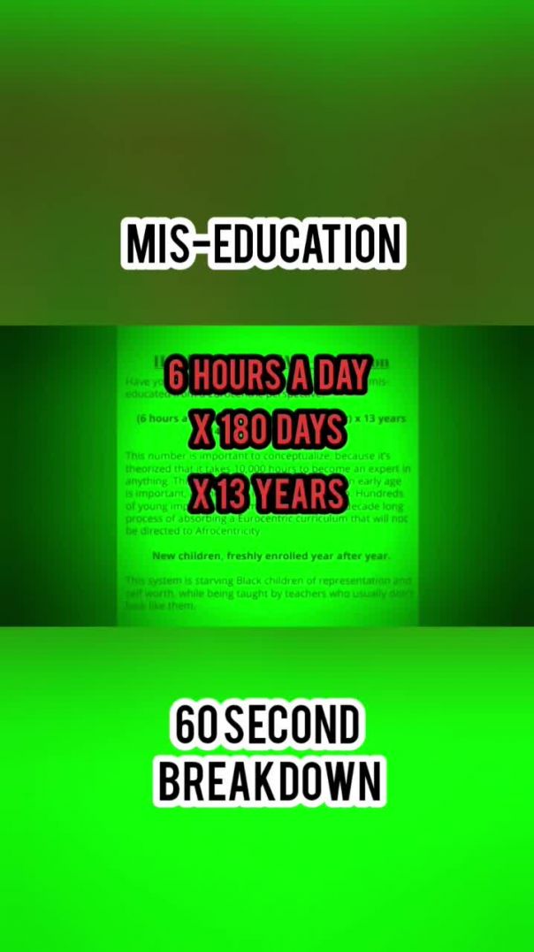 Mis-Education in 60 Seconds #Shotts #BlackPower #BookAuthor