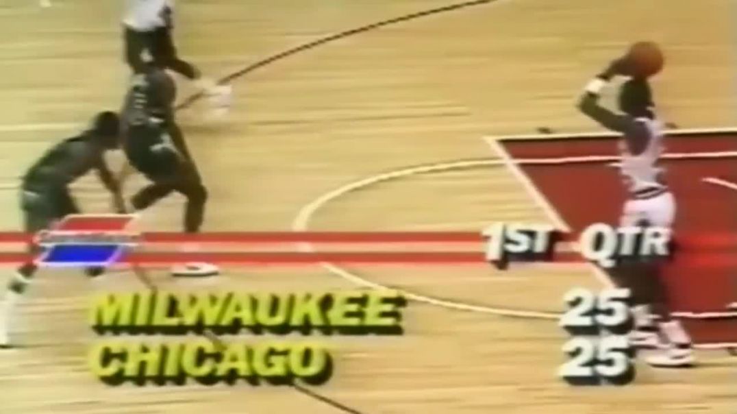 ⁣1984 Rookie Michael Jordans first ever UNBELIEVABLE clutch takeover! 22 points 4th quarter!!