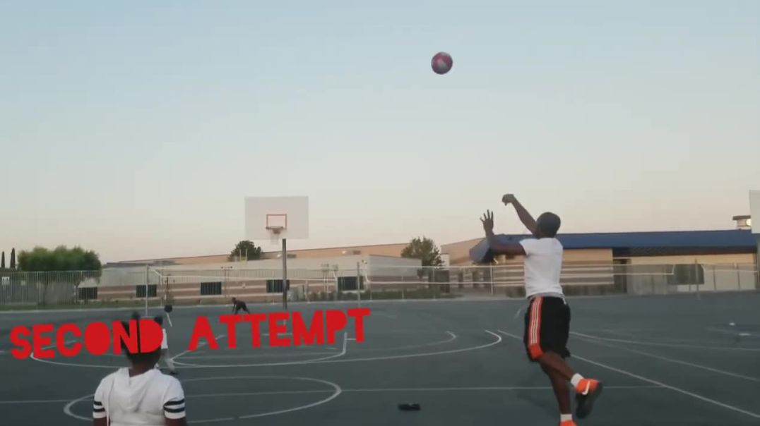 ⁣Coach Ap makes basketball shot from 60 feet! J Funk tries to match his dad