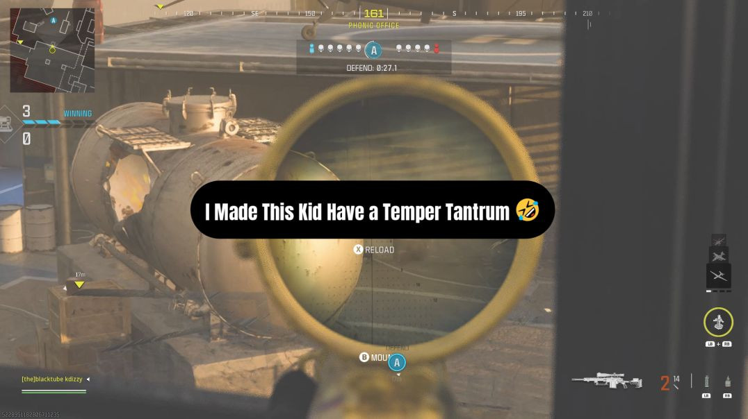 Kid Gets A Temper Tantrum after I Sniped Him 🤣