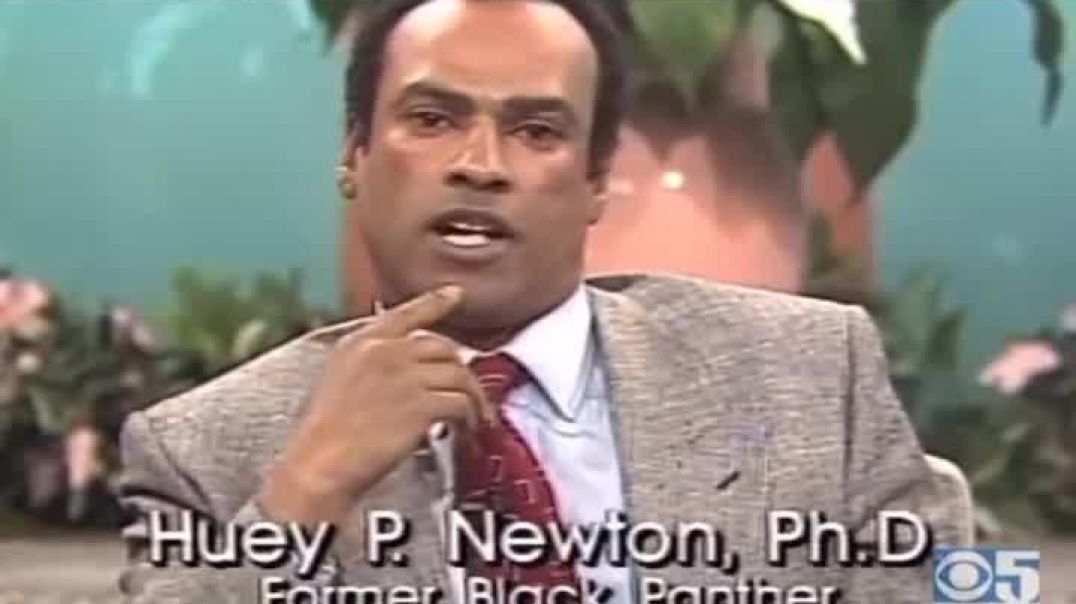 Huey P Newton says anytime the Black Man attempts to change the slave image he will scare white peop