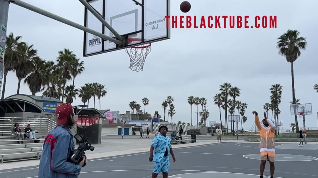 Coach Ap can’t miss a shot on set of basketball commercial at Venice Beach
