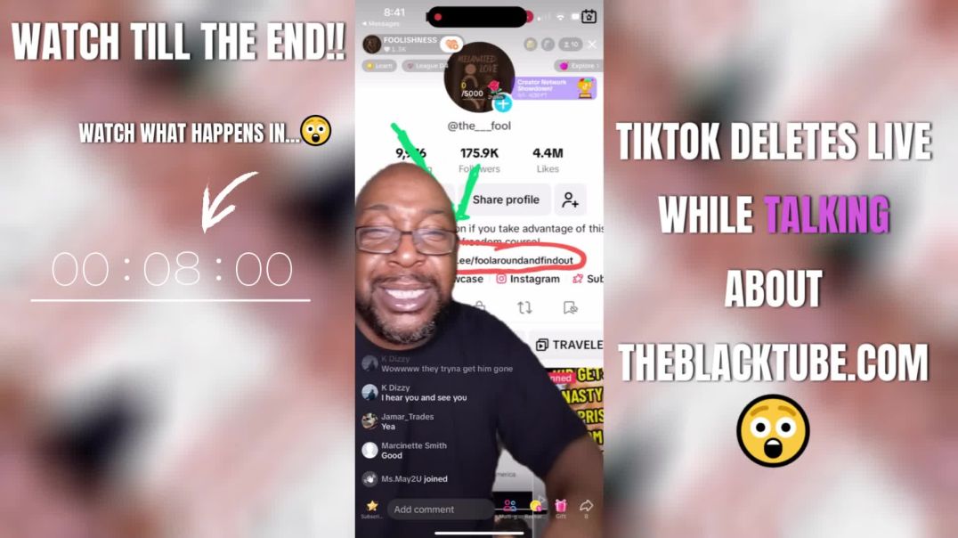 ⁣TikTok Influencer *GETS LIVE SHUT OFF* while talking about TheBlackTube! | Foolishness
