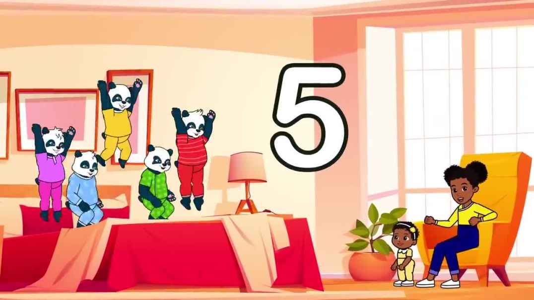 ⁣Five Little Pandas Jumping on the Bed | Gracie’s Corner Nursery Rhymes + Kids Songs