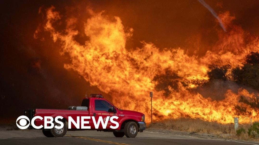 ⁣A look at latest wildfire conditions in Los Angeles area as Hughes Fire grows