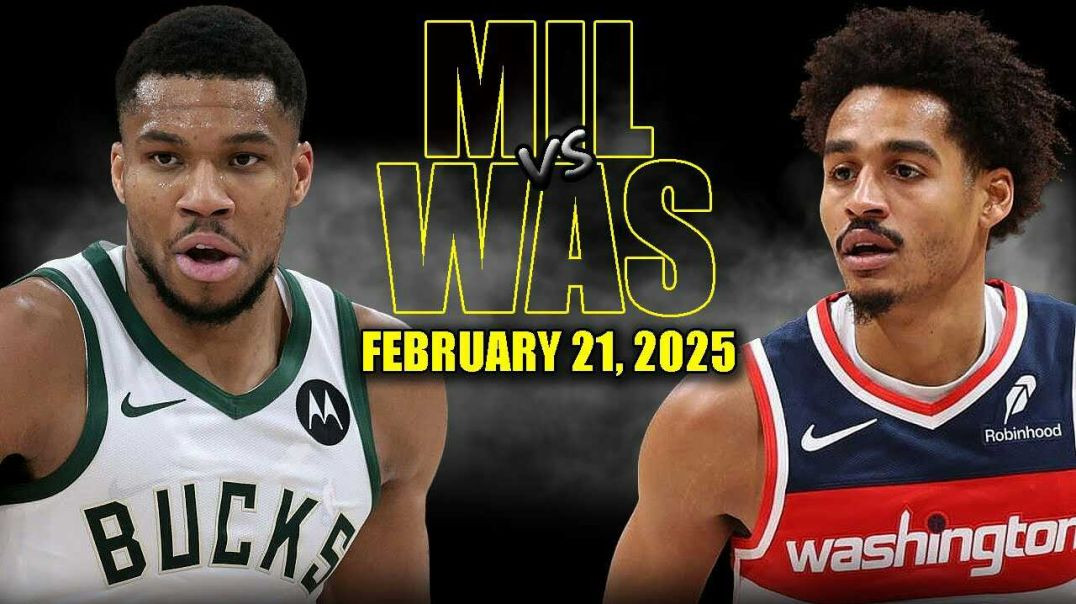 ⁣Milwaukee Bucks vs Washington Wizards Full Game Highlights - February 21, 2025 | NBA Regular Season