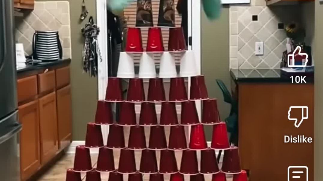 Jumping over cup challenge
