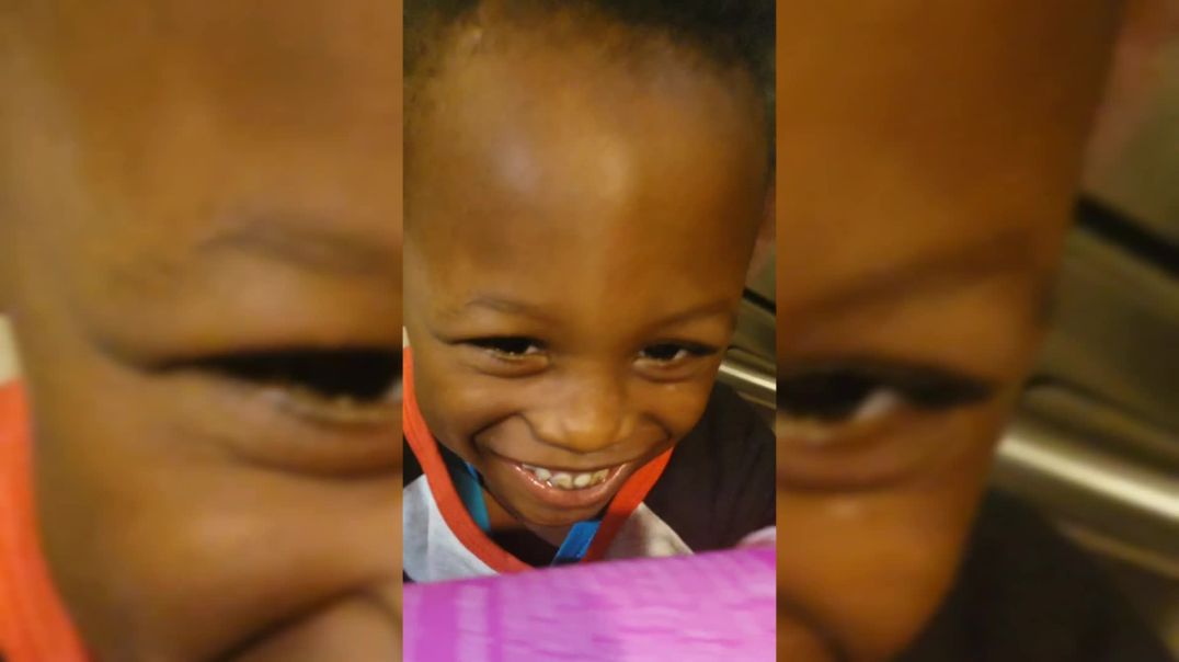 ⁣Miracle baby Josiah eating delicious food