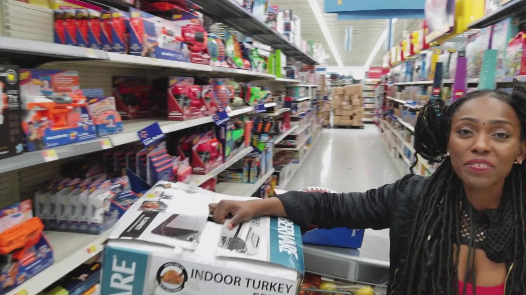 ⁣Baby Josiah plays hide n seek in Walmart