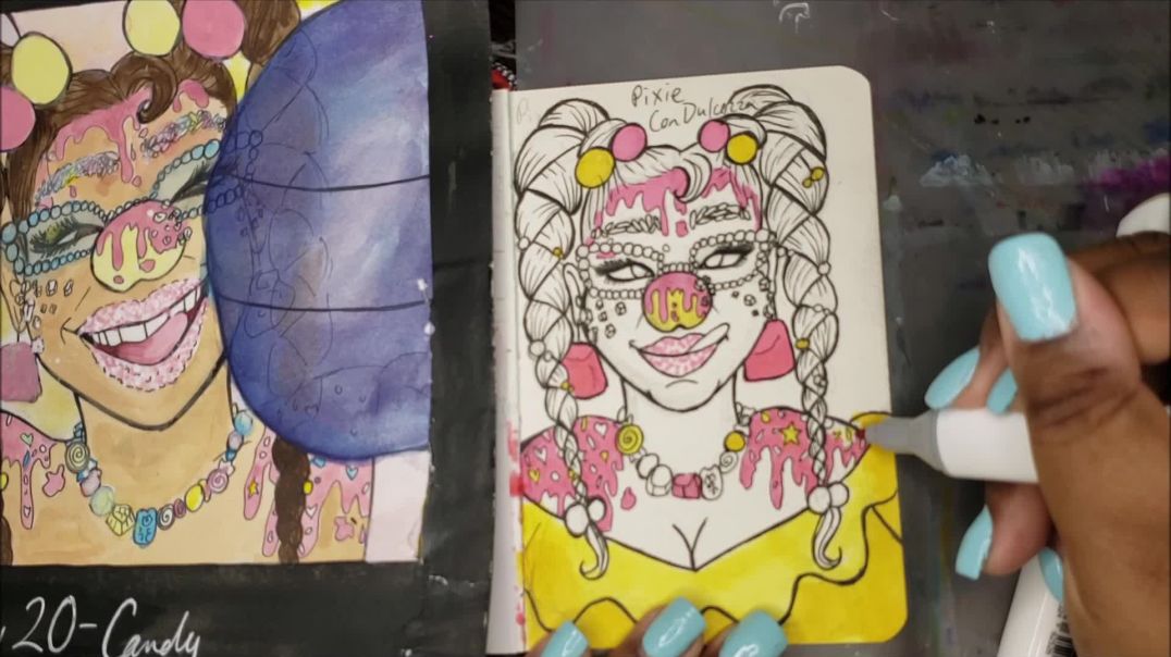 ⁣Pixie (candy themed clown speed-draw)
