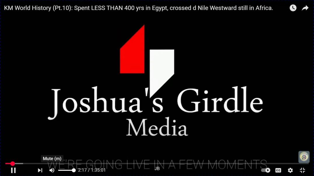 KM World History (Pt.10) Spent LESS THAN 400 yrs in Egypt, crossed d Nile Westward still in Africa