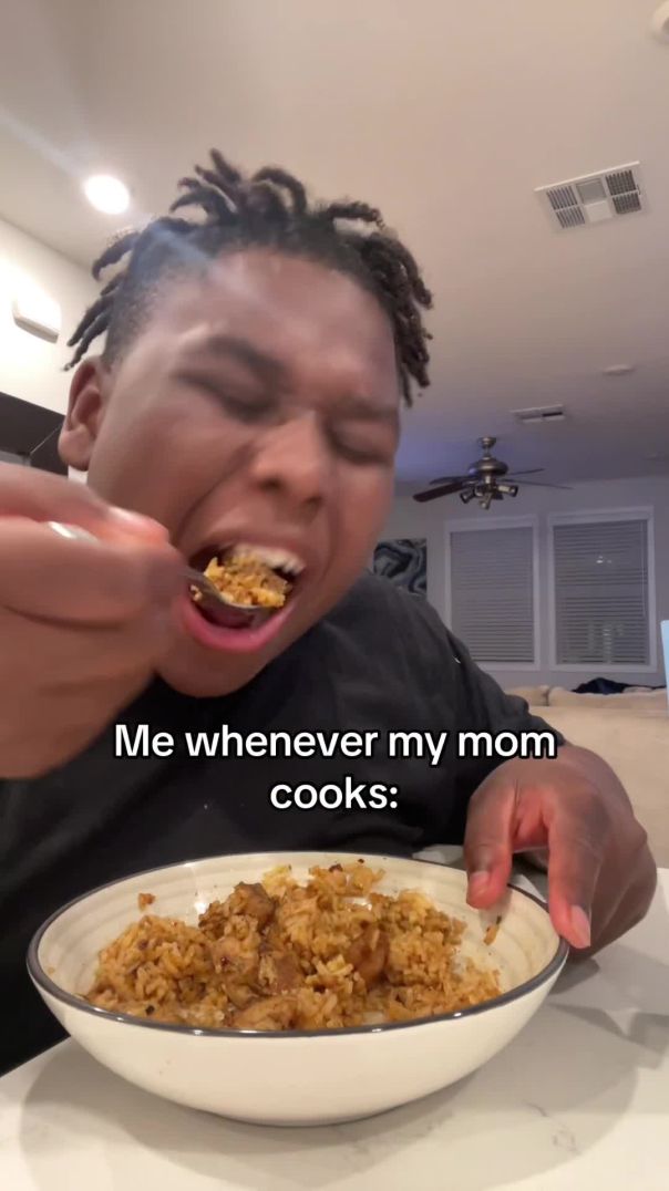 He LOVES his mom’s COOKING!