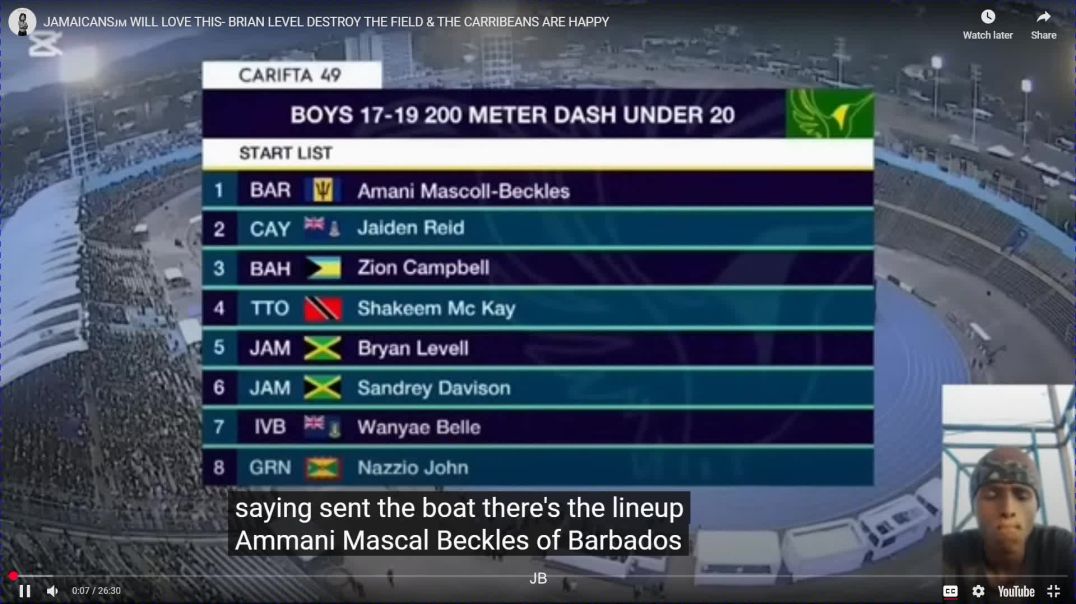 ⁣Watch JAMAICANs WILL LOVE THIS- BRIAN LEVEL  DESTROY THE FIELD & THE CARRIBEANS ARE HA