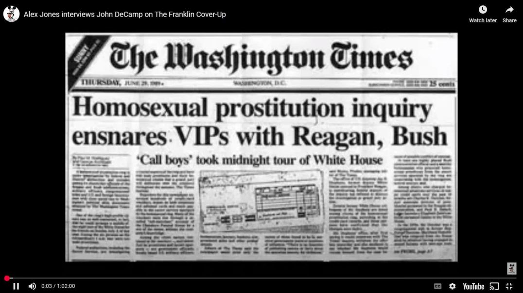 ⁣Watch Alex Jones interviews John DeCamp on The Franklin Cover-Up
