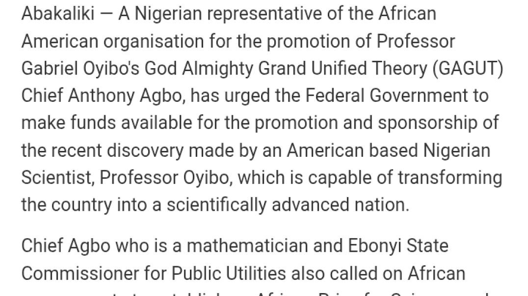 AFRICAN INTERNATIONAL SCIENCE AND TECHNOLOGY PRIZE,  OK DONORS!