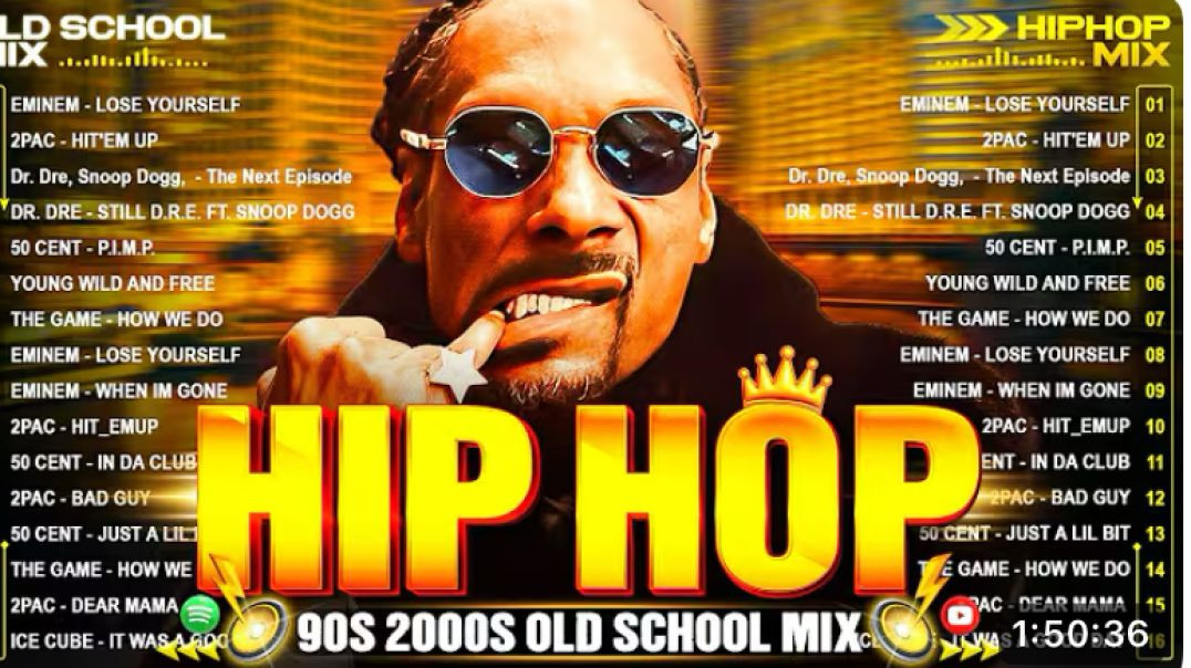 ⁣TOP OLD SCHOOL HIP HOP Ice Cube, Snoop Dogg,2Pac , Eminem, Dr. Dre, DMX, Xzibit, Method Man, 50 Cent