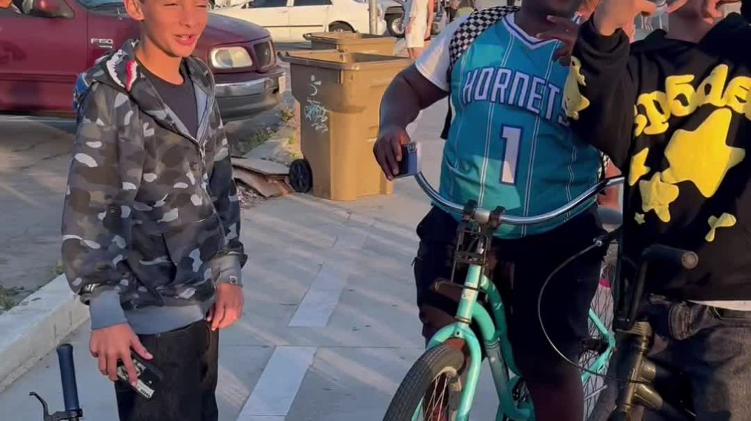 J Funk gets stopped by fans at Santa Monica beach