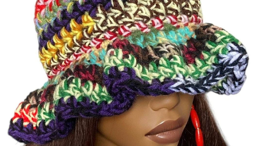 Crochet Bucket Hat and Earrings by Razonda Lee