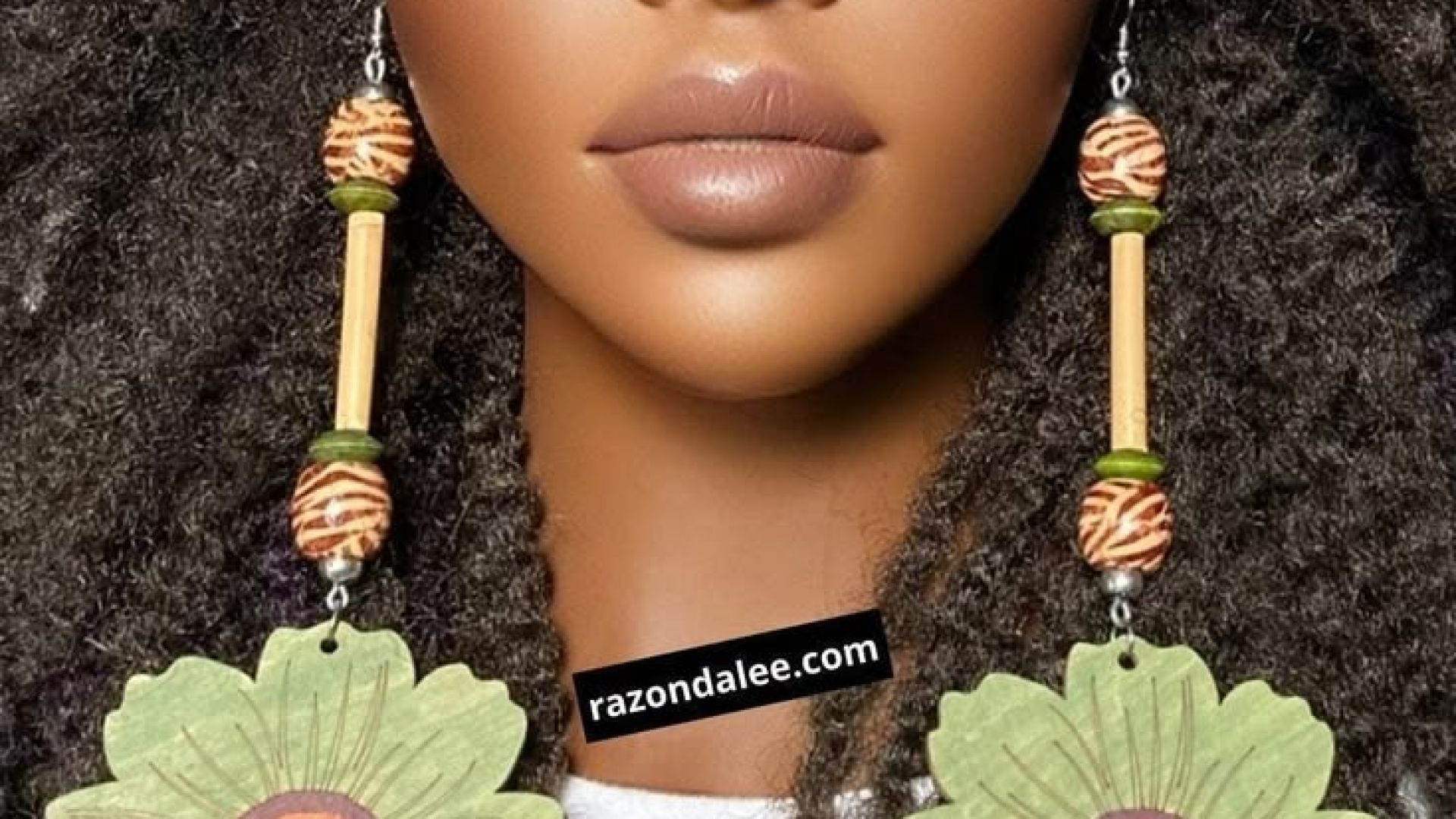 Wooden Flower Earrings by Razonda Lee