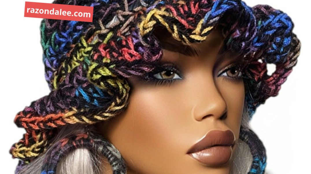 ⁣Crochet Bucket Hat Black Multi by Razonda Lee