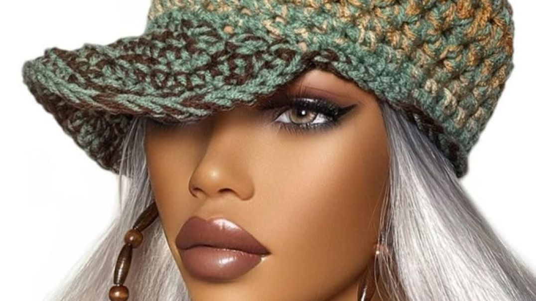 ⁣Crochet Baseball Cap Green Ombre by Razonda Lee
