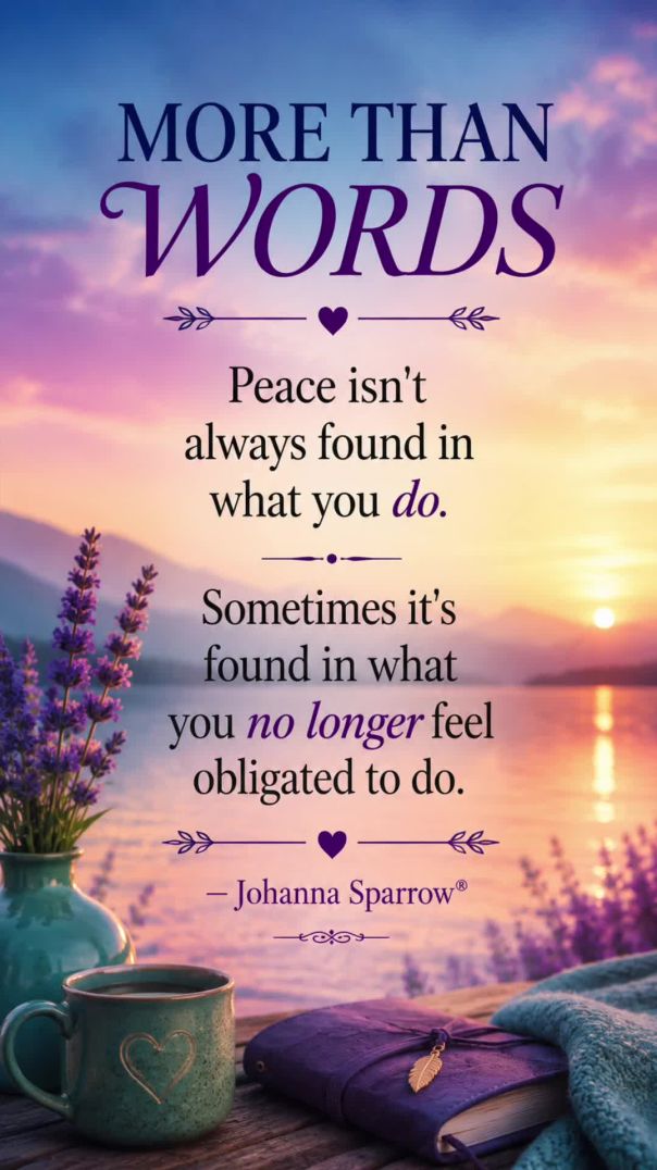 More Than Words | Peace Is Found in Letting Go of Obligation