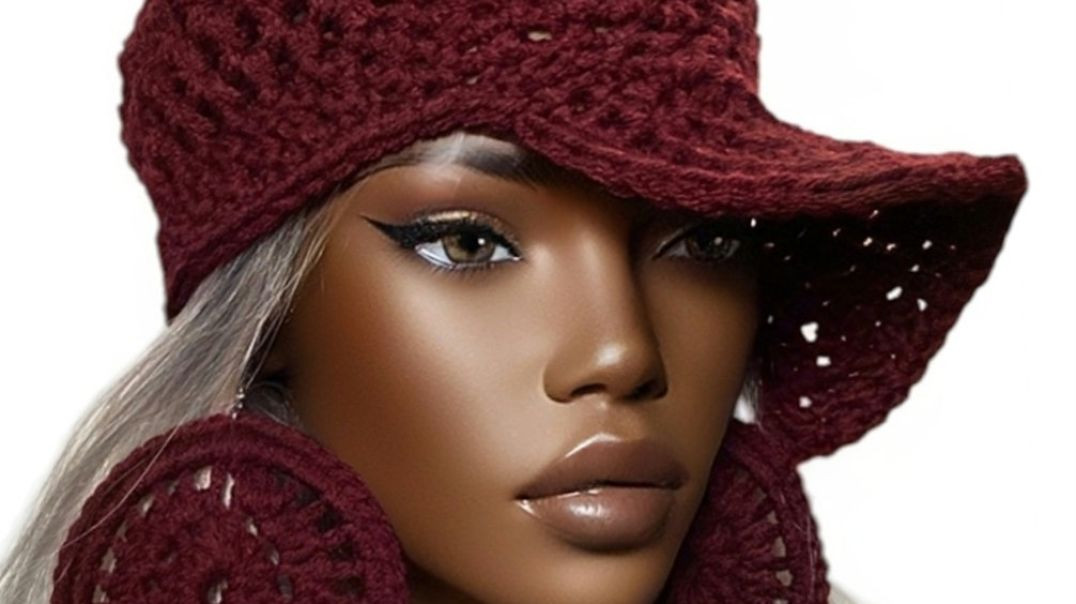 ⁣Crochet Cap and Earrings by Razonda Lee