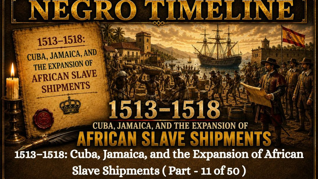 ⁣1513–1518 Cuba, Jamaica, and the Expansion of African Slave Shipments - ( Part - 11 of 50 )