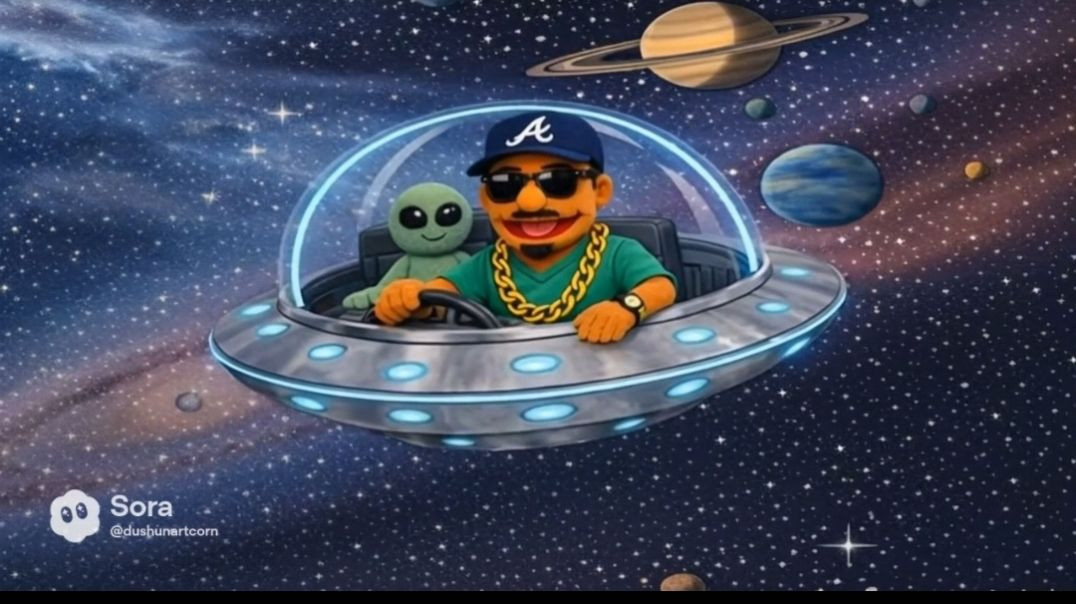 ⁣Dushun the creator and space alien guide in his UFO