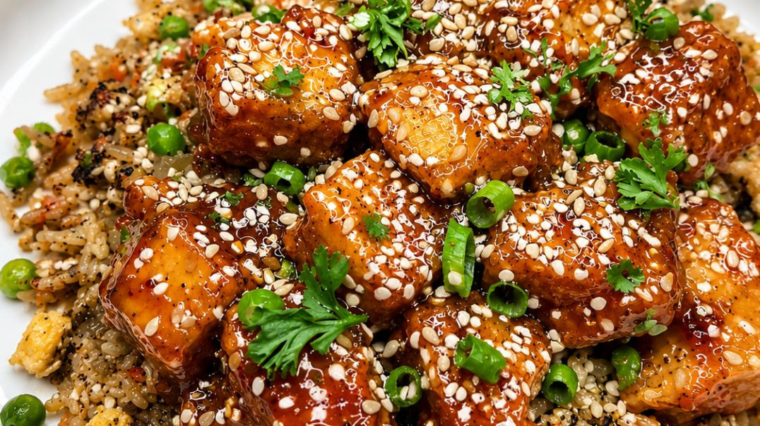 🔥 Sticky Sesame Vegan Chick’n Fried Rice 🔥