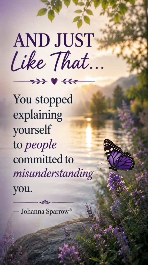 And Just Like That... You Stopped Explaining Yourself