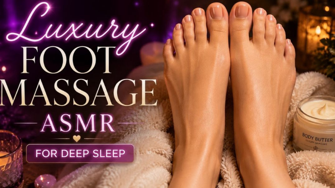 🌙 Luxury Foot Massage ASMR for Deep Sleep | Rain Sounds & Relaxation