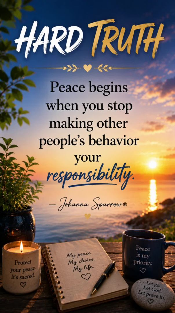 HARD TRUTH... Peace Begins When You Stop Carrying Other People's Behavior