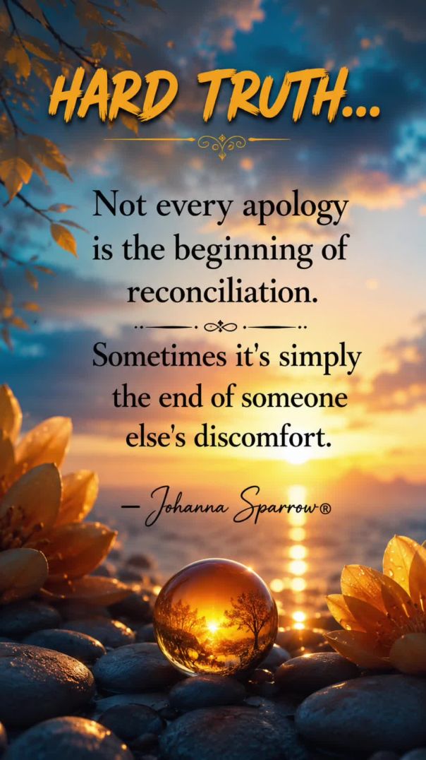 HARD TRUTH... Not Every Apology Means Reconciliation