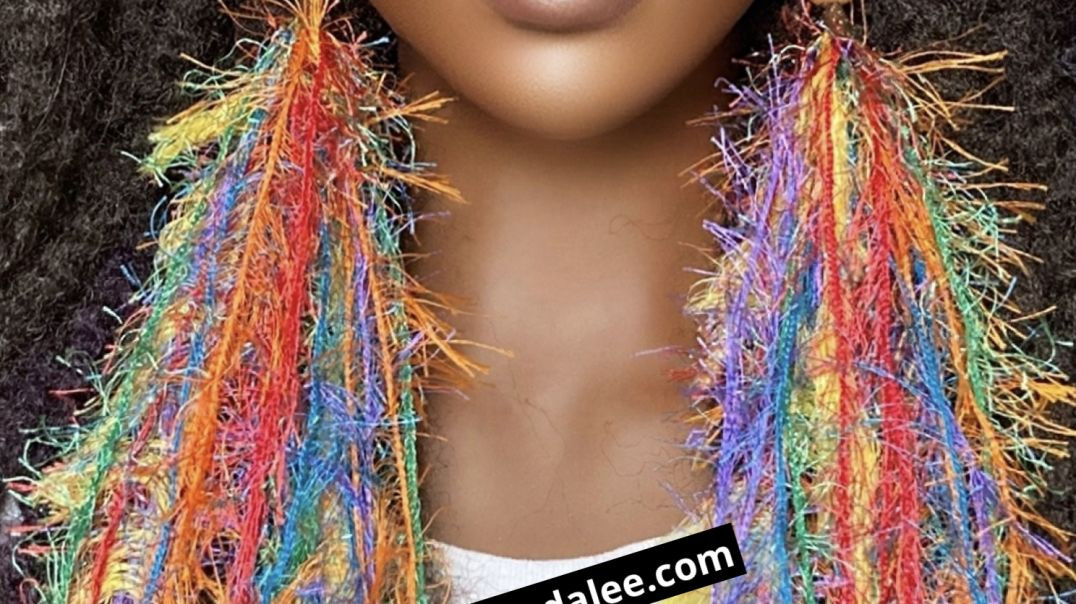 ⁣Elongated Tassel Earrings Rainbow by Razonda Lee