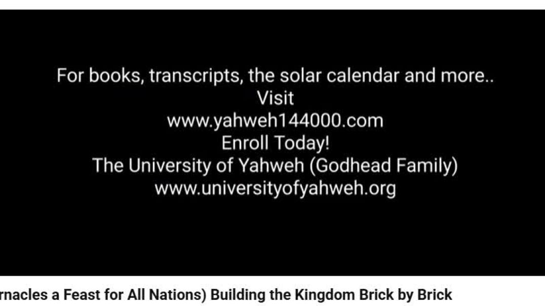 ⁣Tabernacles a Feast for all Nations, Building the kingdom brick by brick