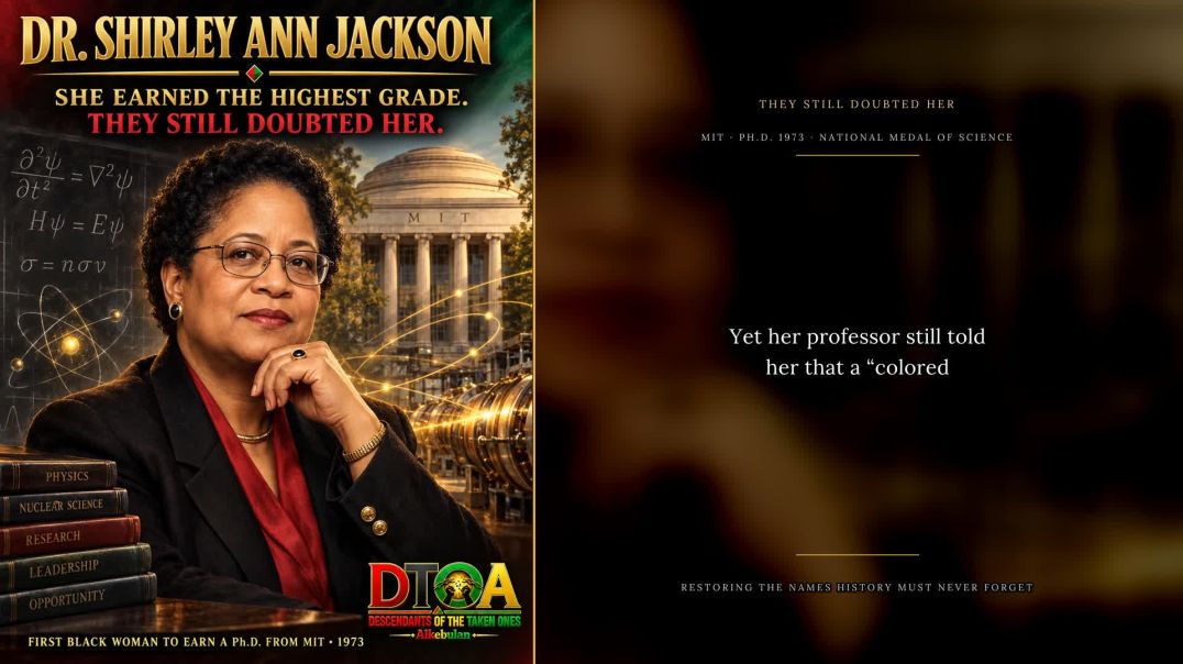 Dr. Shirley Ann Jackson They Still Doubted Her She earned the highest grade in the class.