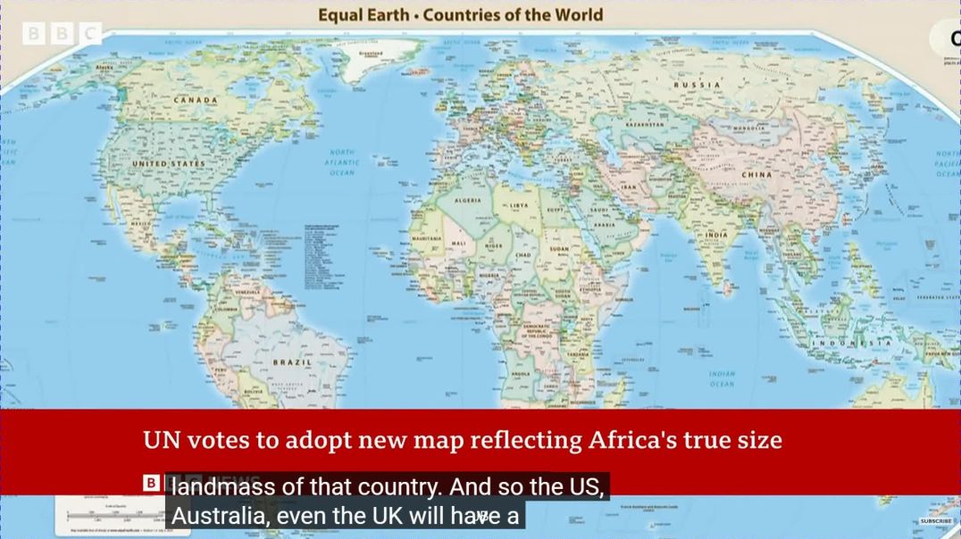 ⁣UN VOTE to adop new map reflecting  Africa's true size